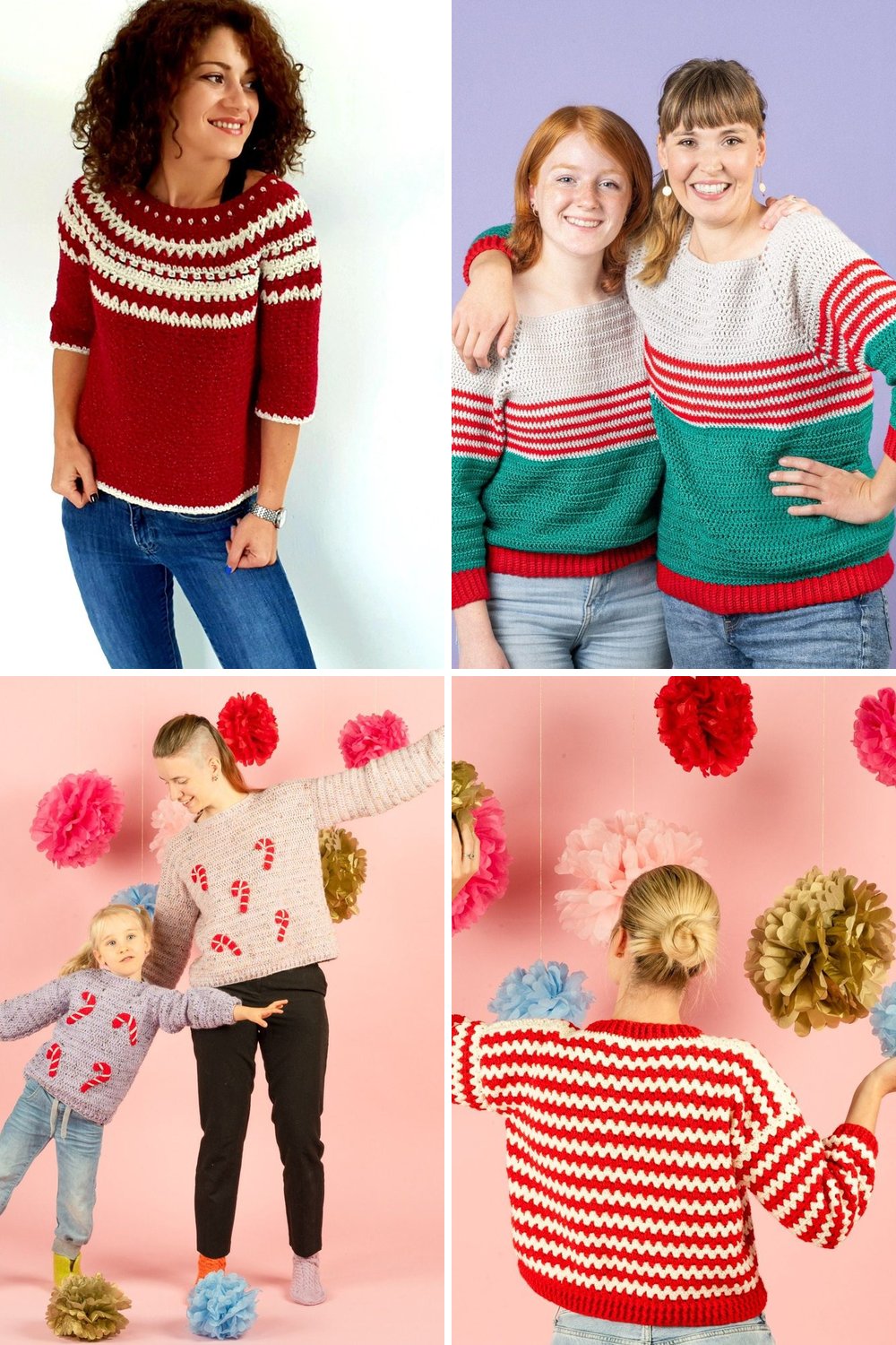 12 Christmas Crochet Sweater Free Patterns