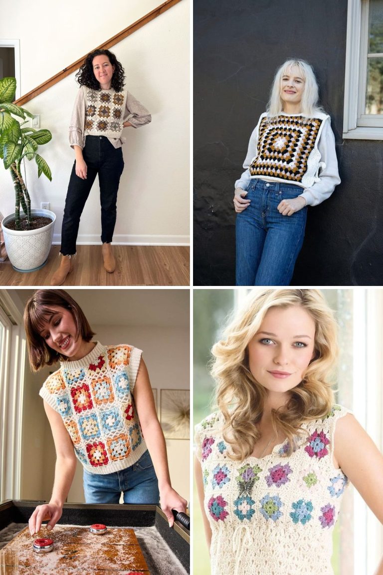 10 Granny Square Crochet Vest Free Patterns