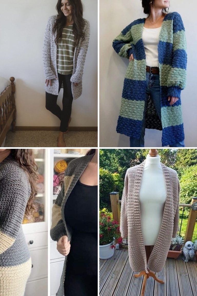 13 Long Crochet Cardigan Free Patterns