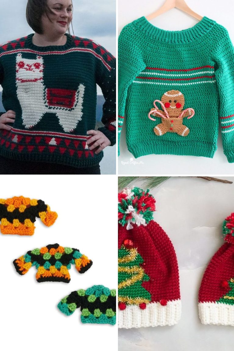 13 Ugly Christmas Sweater Crochet Patterns (Free and Fun)