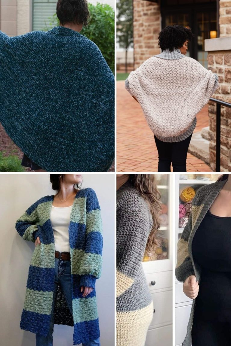 15 Beginner Crochet Cardigan Free Patterns