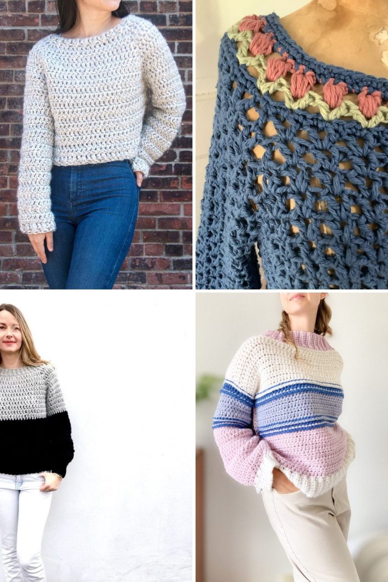 12 Chunky Crochet Sweater Free Patterns