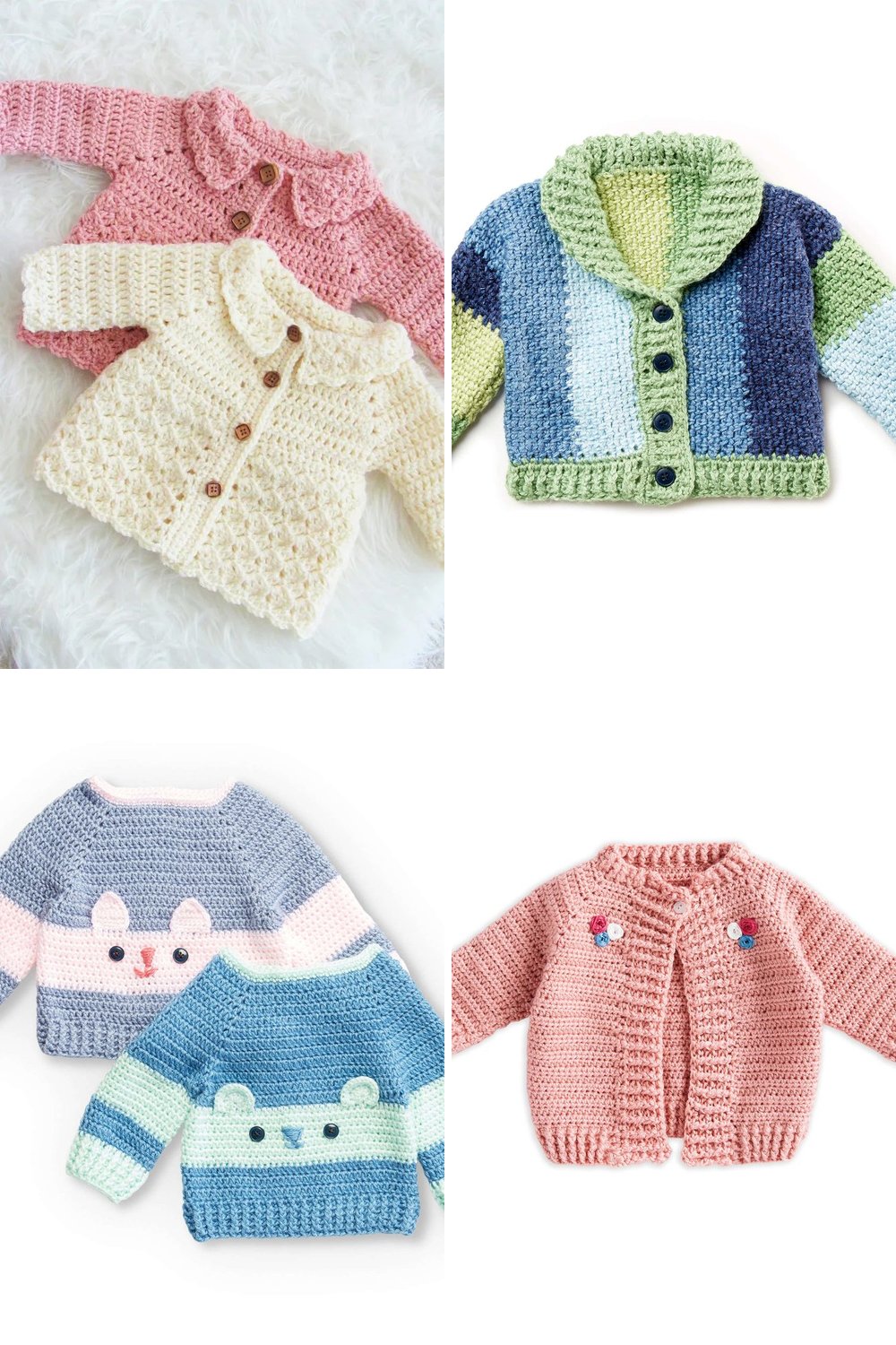 12 Easy Crochet Baby Sweater Free Patterns