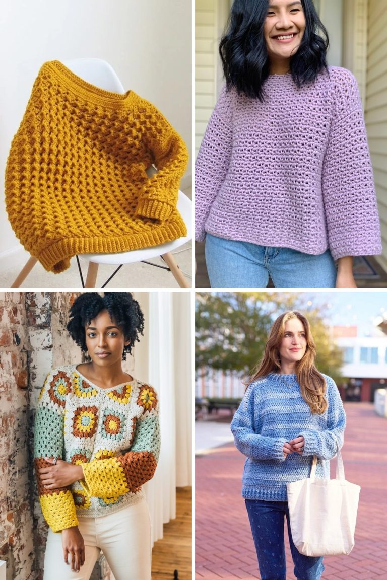 15 Easy Crochet Pullover Free Patterns