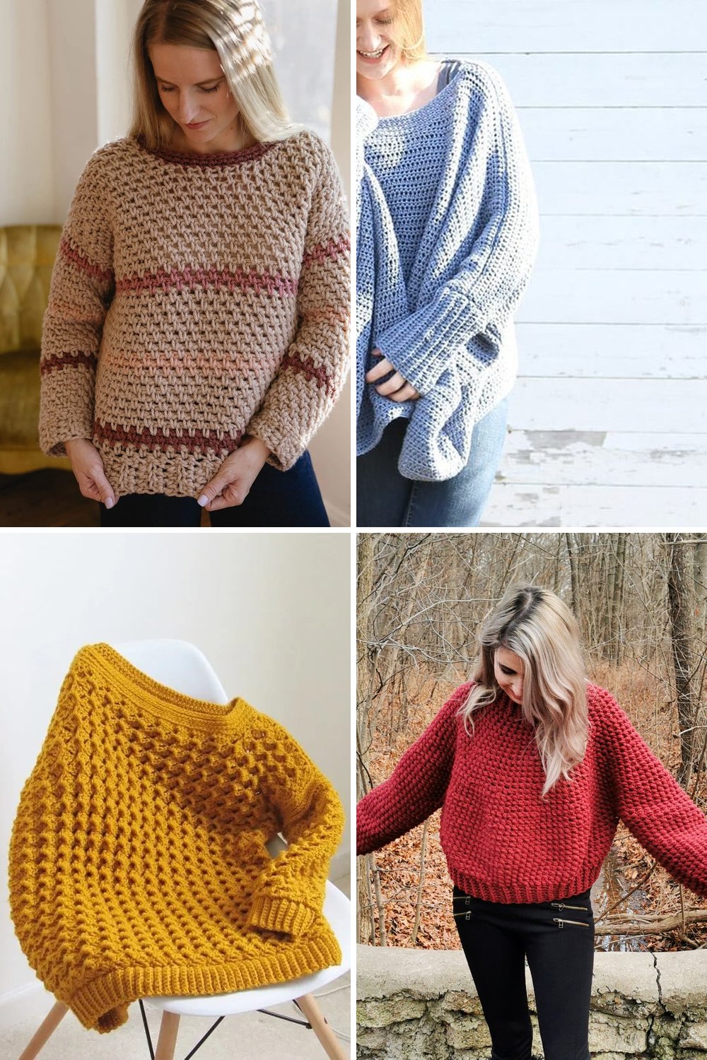 14 Beginner Crochet Sweater Free Patterns
