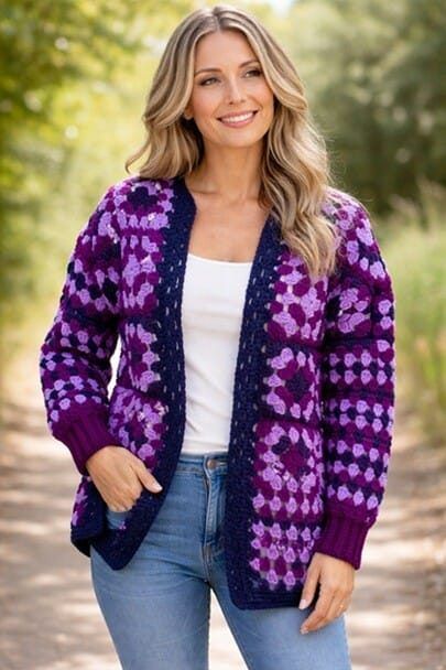 Stella Granny Square Cardigan free crochet pattern by Sharon (Shaz) Goodwin