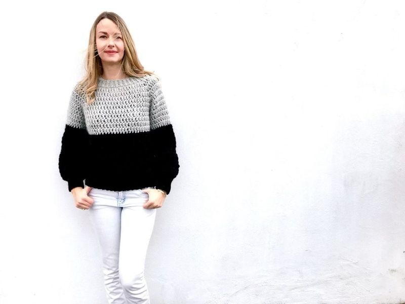Chunky Balloon Sweater free crochet pattern by Sharlene