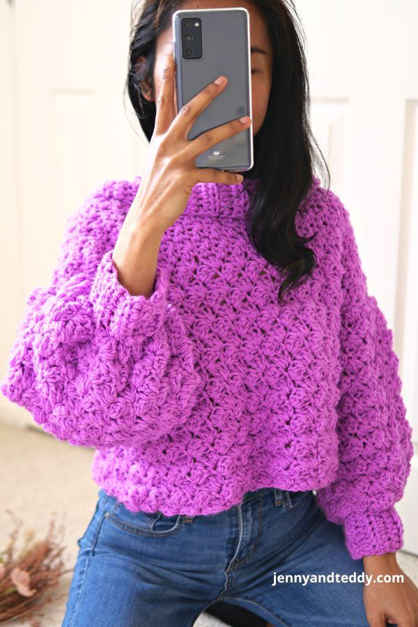 Chunky Crochet Sweater by Jenny & Teddy free crochet pattern by Jenny & Teddy