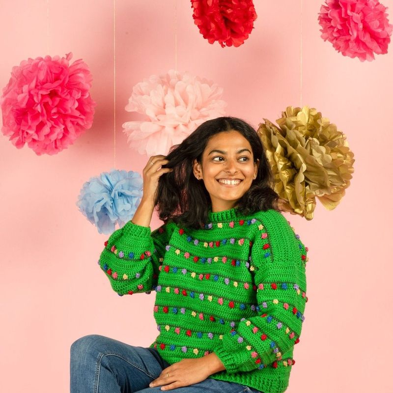 Christmas Lights Sweater by Manatee_Squares free crochet pattern by Manatee_Squares