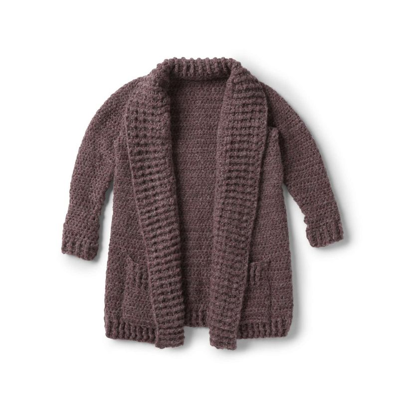 Cozy Collar Cardigan free crochet pattern by Patons