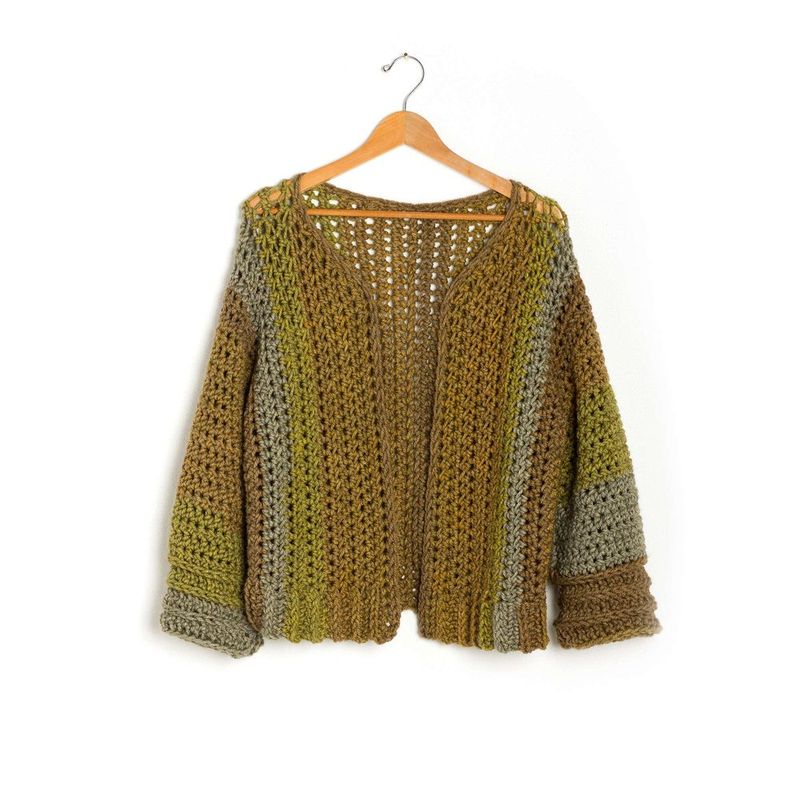 Caron Boxy Cardigan free crochet pattern by Caron