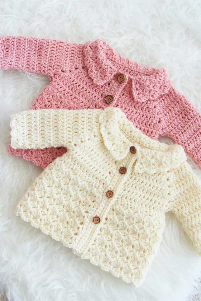 Chloe Easy Raglan Baby Cardigan free crochet pattern by Shehnaaz