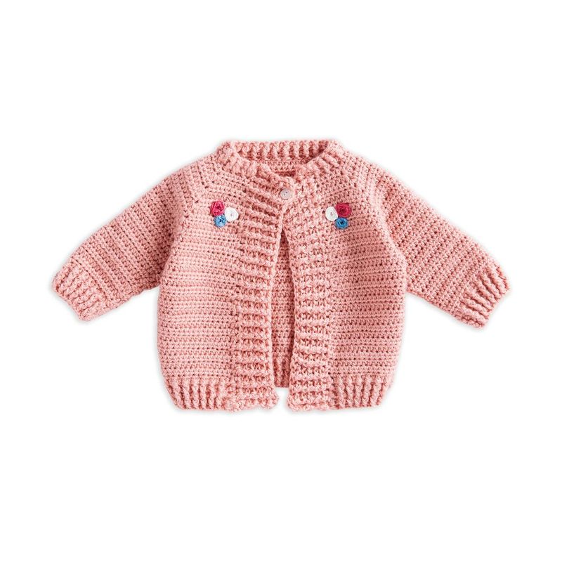 Embroidered Baby Cardigan free crochet pattern by Bernat
