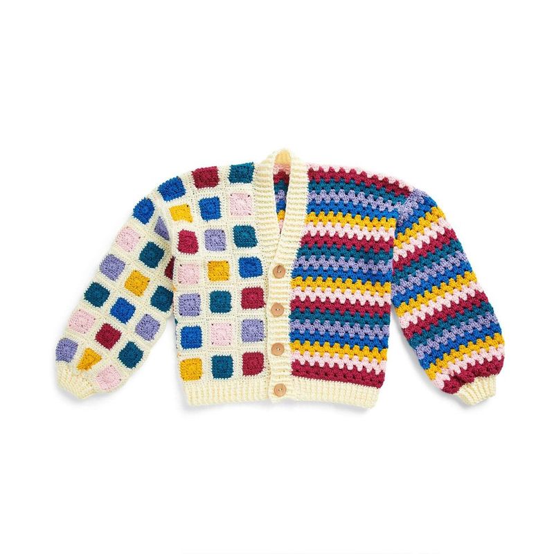 Half & Half Crochet Cardigan free crochet pattern by Caron