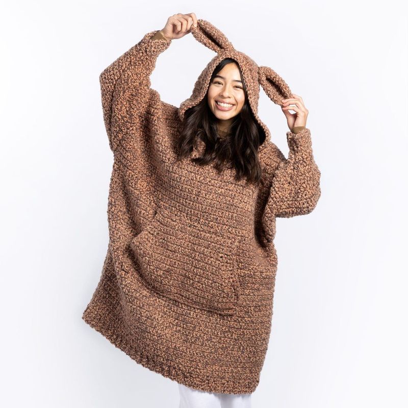 Big Bear Comfort Blanket Hoodie free crochet pattern by Bernat
