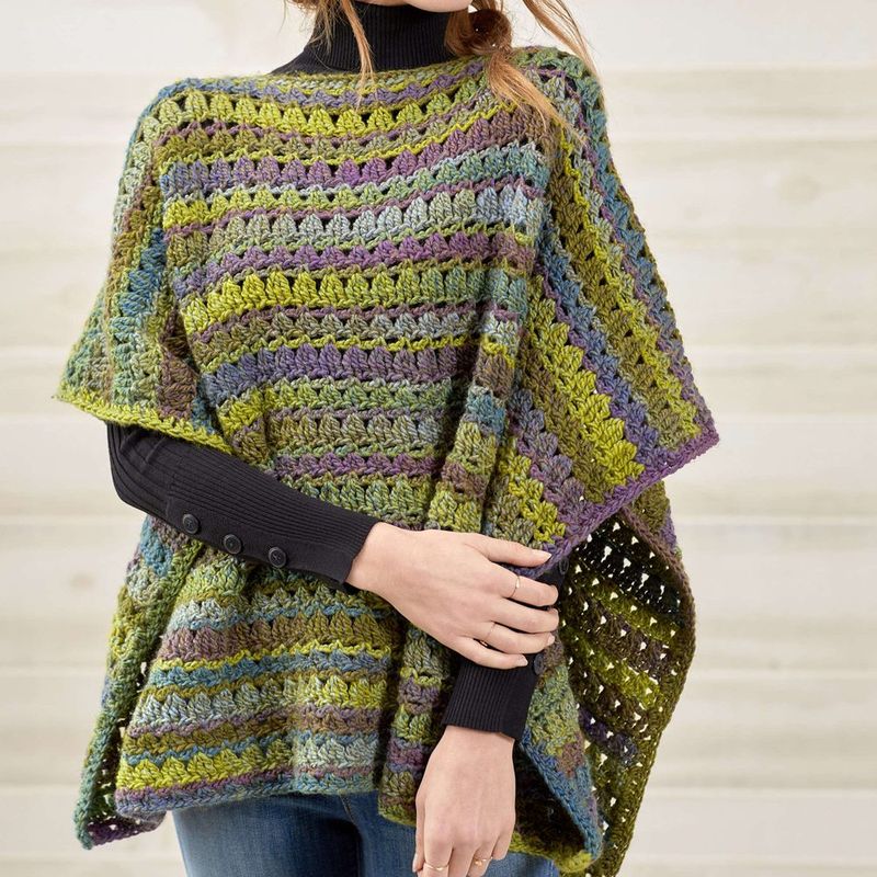 Red Heart Perfect Poncho free crochet pattern by Red Heart