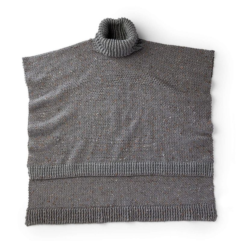 Hi Low Poncho free crochet pattern by Caron