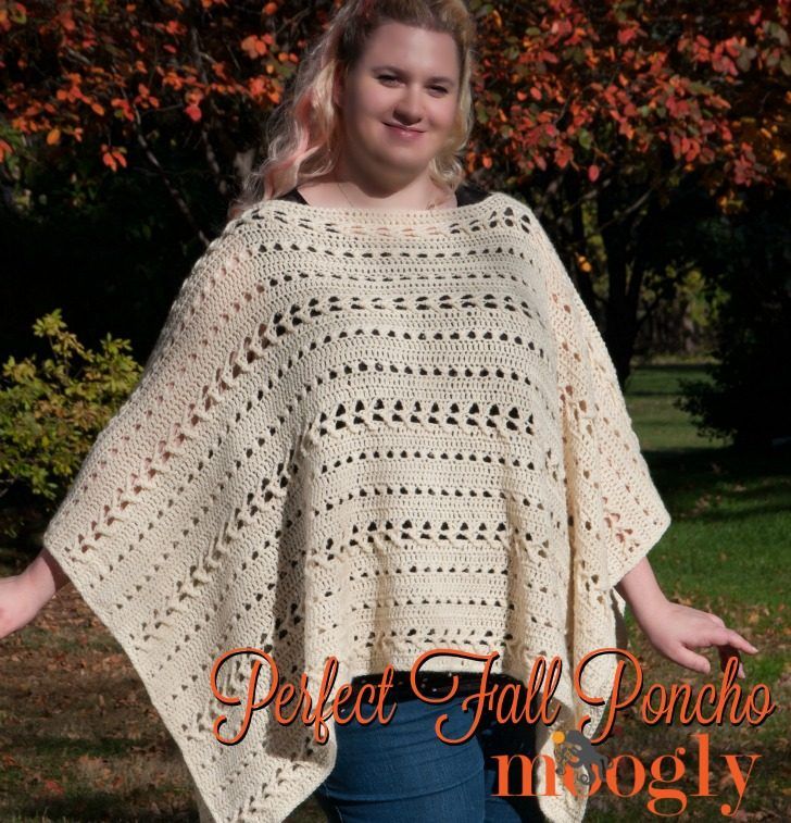 Perfect Fall Poncho free crochet pattern by Tamara Kelly