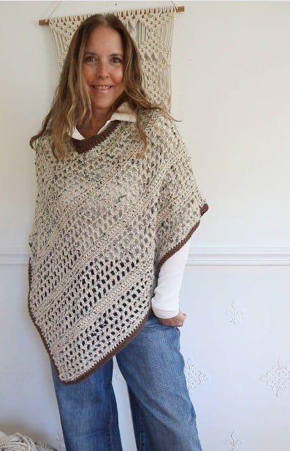 Portsmouth Poncho free crochet pattern by Susan