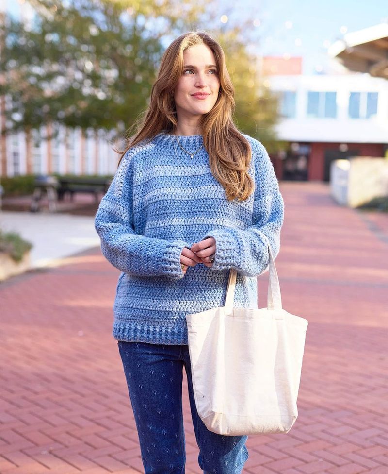 Go-To Favorite Sweater free crochet pattern by Premier Yarns