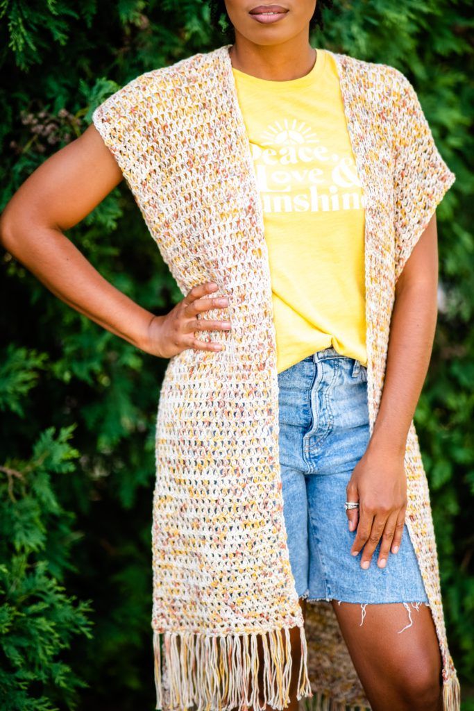 Lynn Fringe Vest free crochet pattern by Toni Lipsey