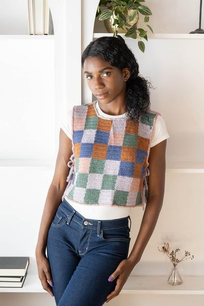 Patchwork Vest free crochet pattern by Lion Brand Yarn