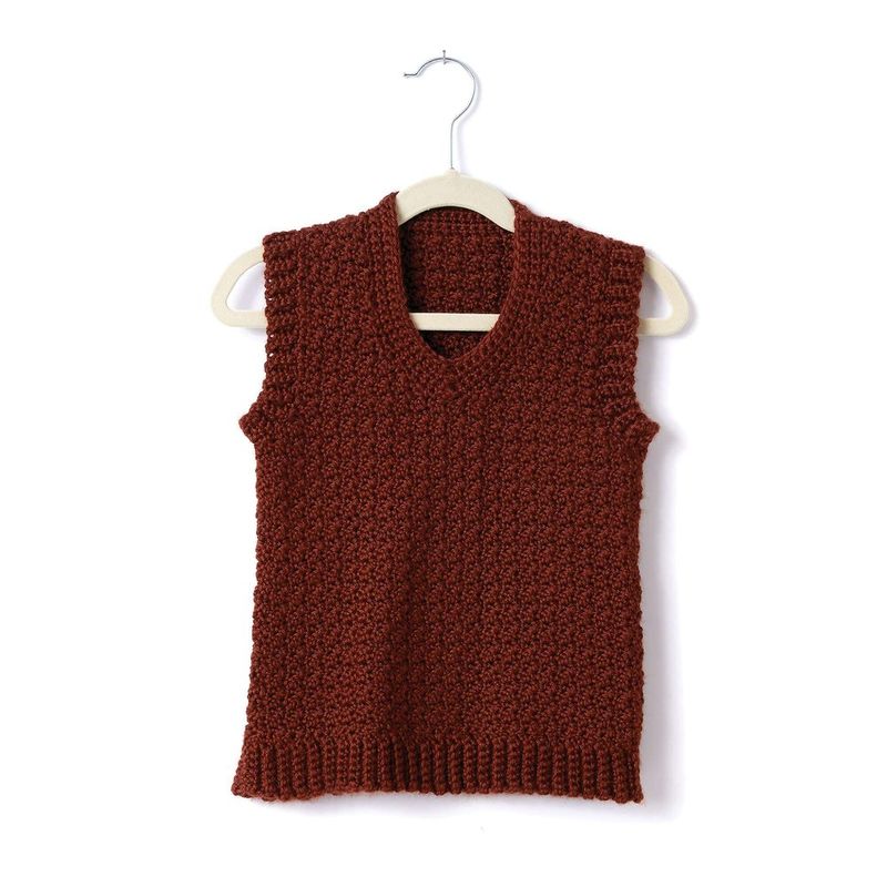 Adult Crochet V-Neck Vest free crochet pattern by Caron