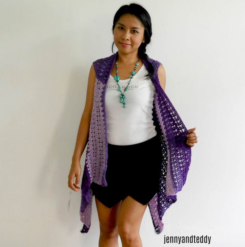 Lightweight Spring Vest free crochet pattern by Jenny & Teddy