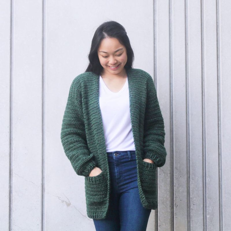 Briar Oversized Pocket Cardigan by For The Frills free crochet pattern by Grace