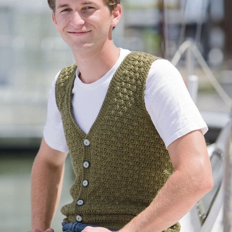 Swish Men's Vest free crochet pattern by Kim Guzman