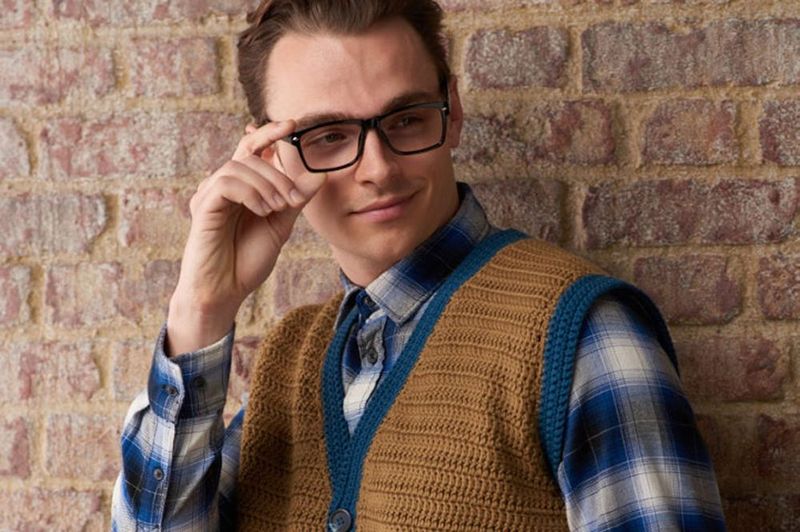Men's Argyle Crochet Waistcoat free crochet pattern by Ruth Maddock