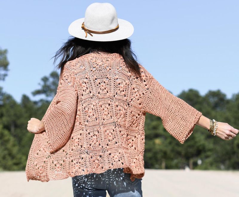 Wildflower Granny Square Cardigan free crochet pattern by Jessica