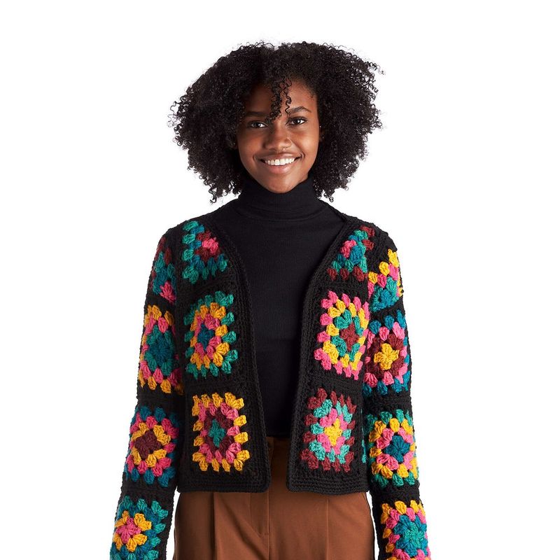 Red Heart Granny Square Jacket free crochet pattern by Red Heart