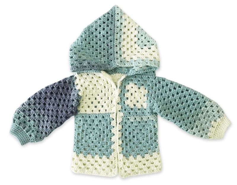 Kids Granny Jacket free crochet pattern by Sarah Zimmerman (Repeat Crafter Me) for Caron