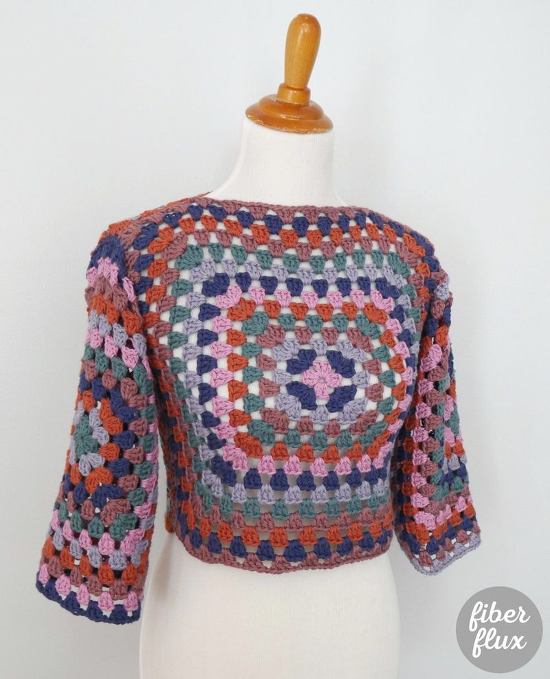 Four Granny Square Sweater free crochet pattern by Jennifer