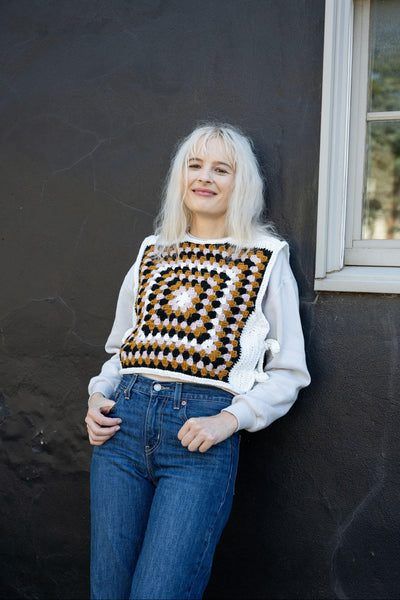 Granny Square Glow in the Dark Vest free crochet pattern by Lion Brand Yarn