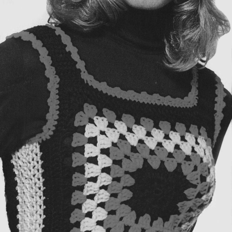 Retro Granny Motif Vest free crochet pattern by Red Heart