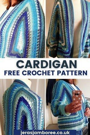 Ocean Hues Hexagon Cardigan free crochet pattern by Sharon (Shaz) Goodwin