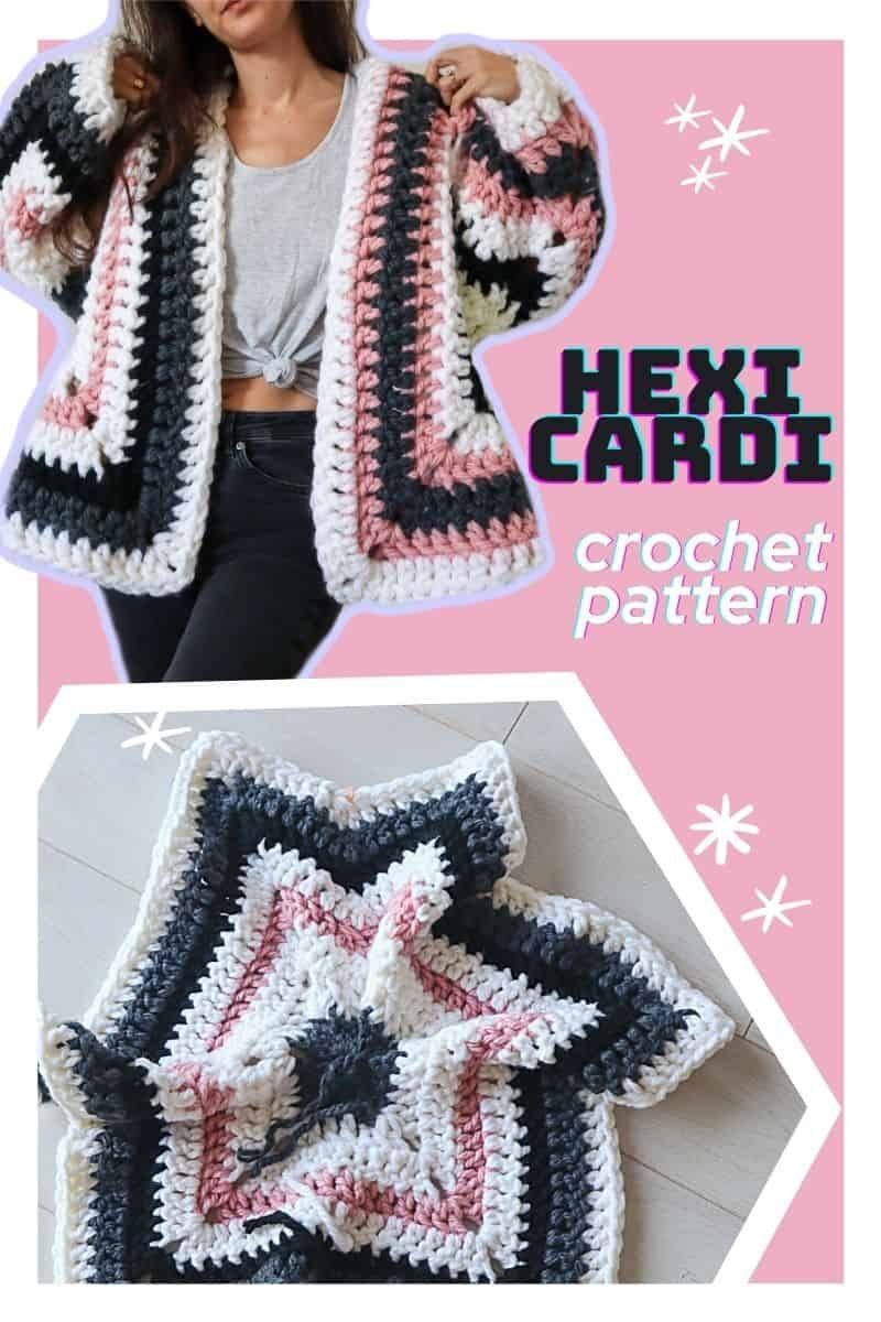 Super Chunky Hexagon Cardigan free crochet pattern by Michelle