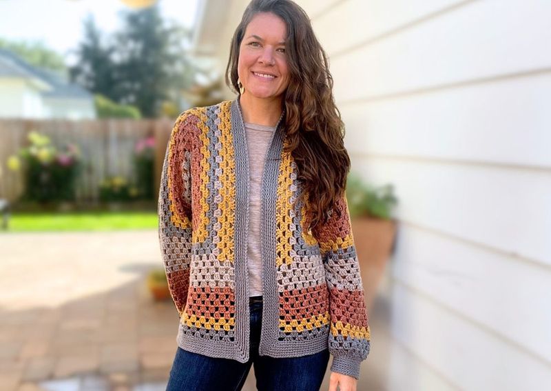 Elowen Hexagon Cardigan free crochet pattern by Lindsey Roe