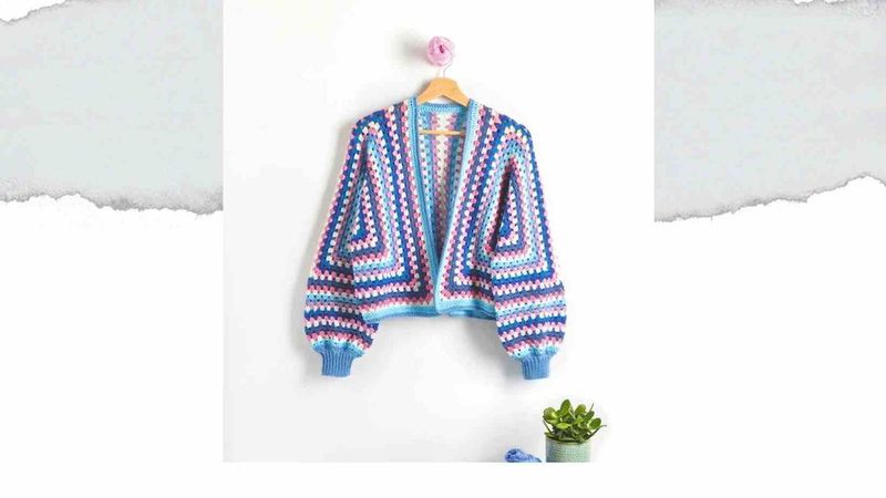 Granny Hexi Cardigan free crochet pattern by Lynne Rowe