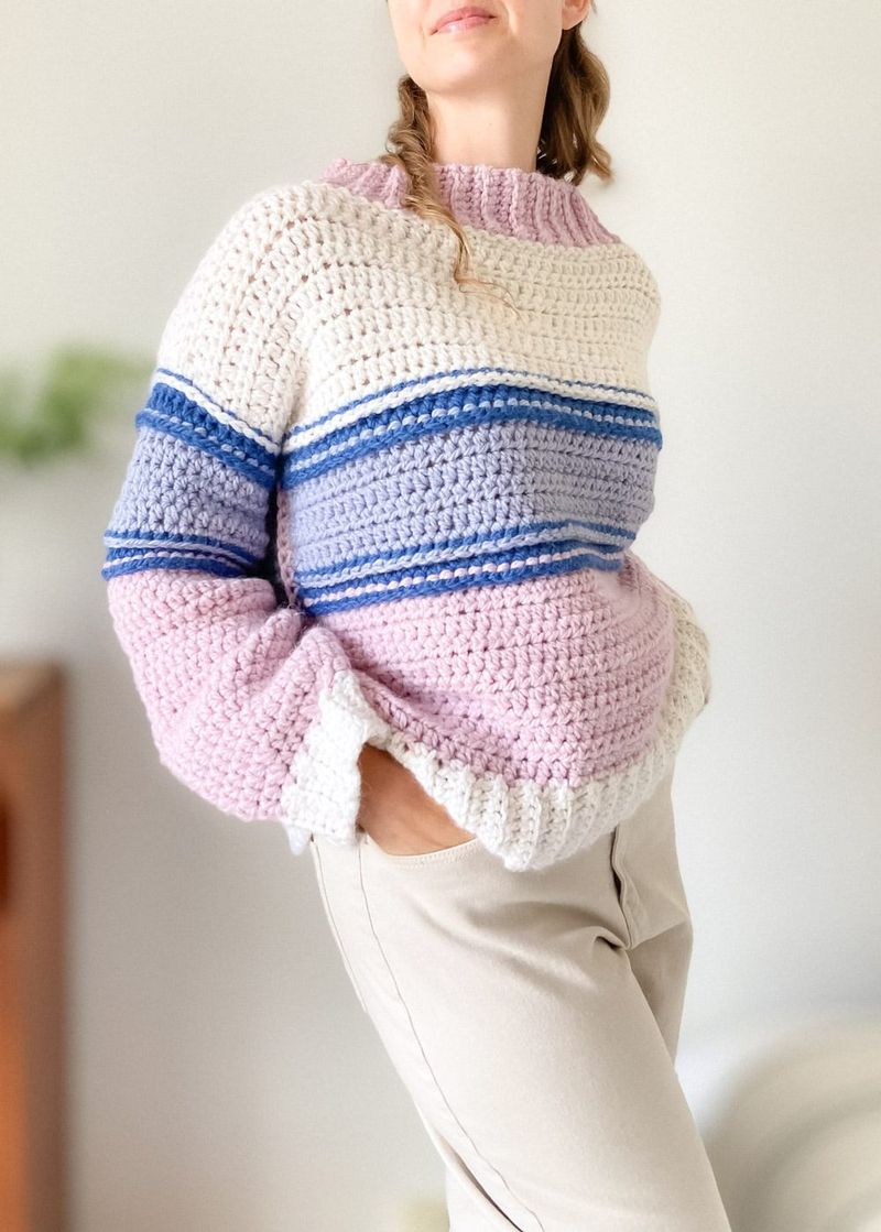 The Monday Sweater free crochet pattern by Sharlene