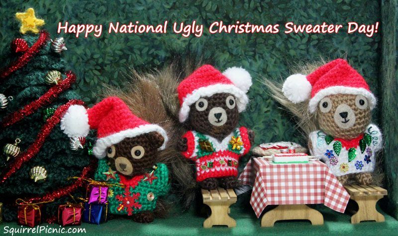 Ugly Christmas Sweater for Your Squirrel Friend or Your Tree by Squirrel Picnic free crochet pattern by Squirrel Picnic